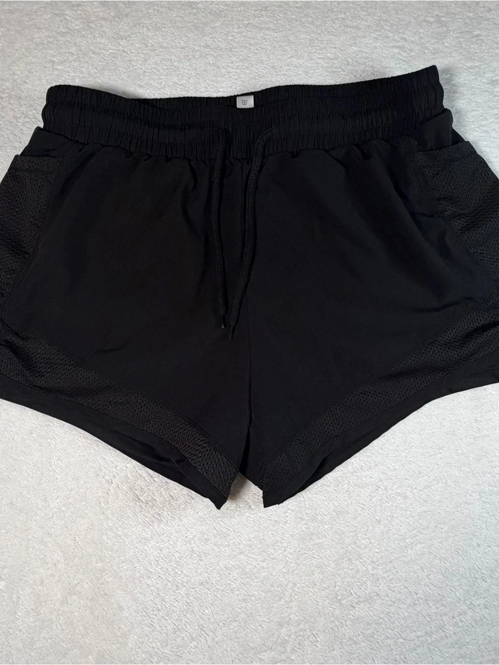 Women's Black Athletic Lounge Shorts with Elastic Waist